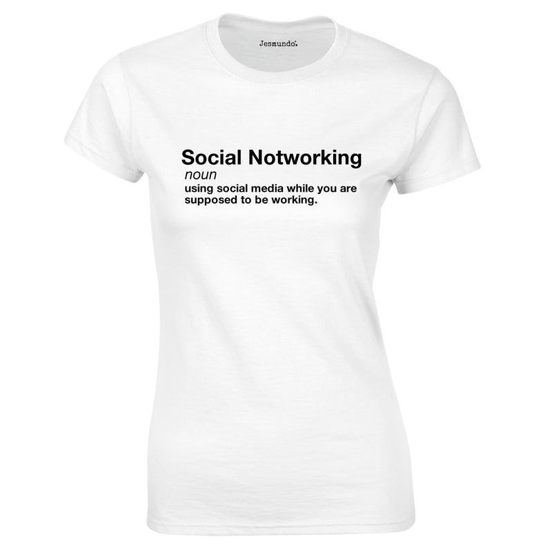 Social Notworking Ladies Top In White
