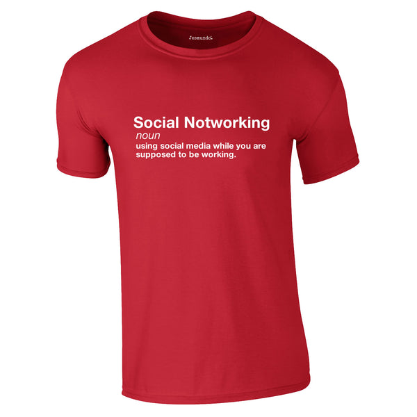 Social Notworking Tee In Red