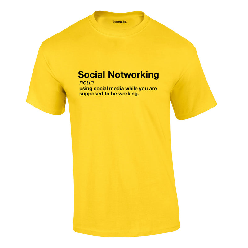Social Notworking Tee In Yellow