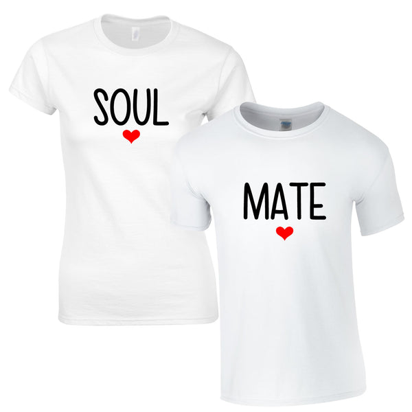 Soul Mates Couples Tees In White