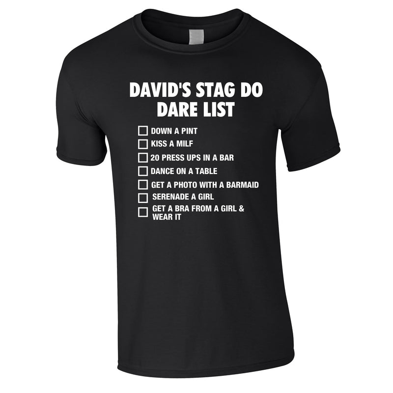 Stag Do Dare List T Shirt