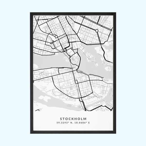 Stockholm Map Print Minimalist City Poster