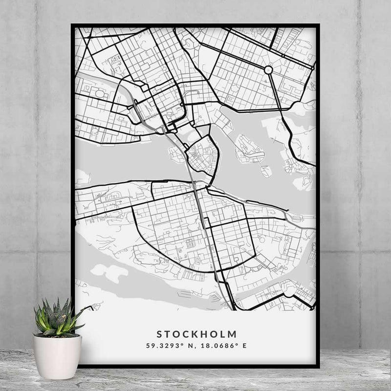 Stockholm Map Print Minimalist City Poster