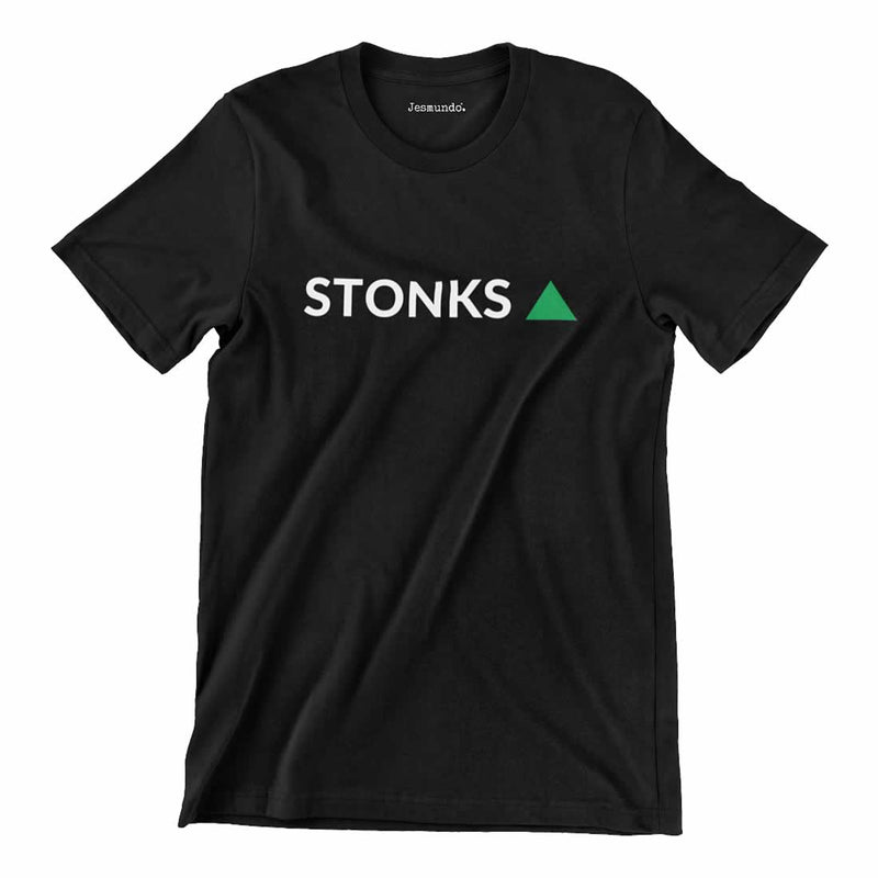 Stonks Going Up Meme T-Shirt In Black