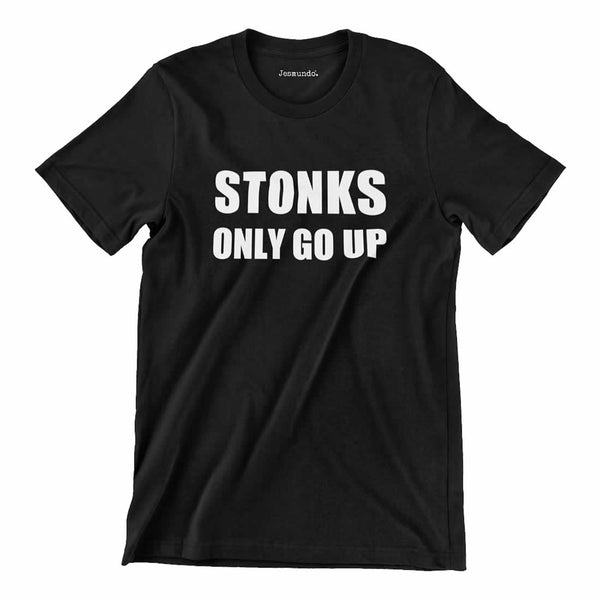 Stonks Only Go Up Meme T-Shirt In Black