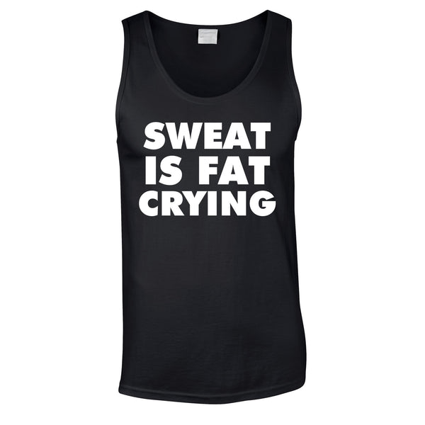 Sweat Is Fat Crying Vest In Black