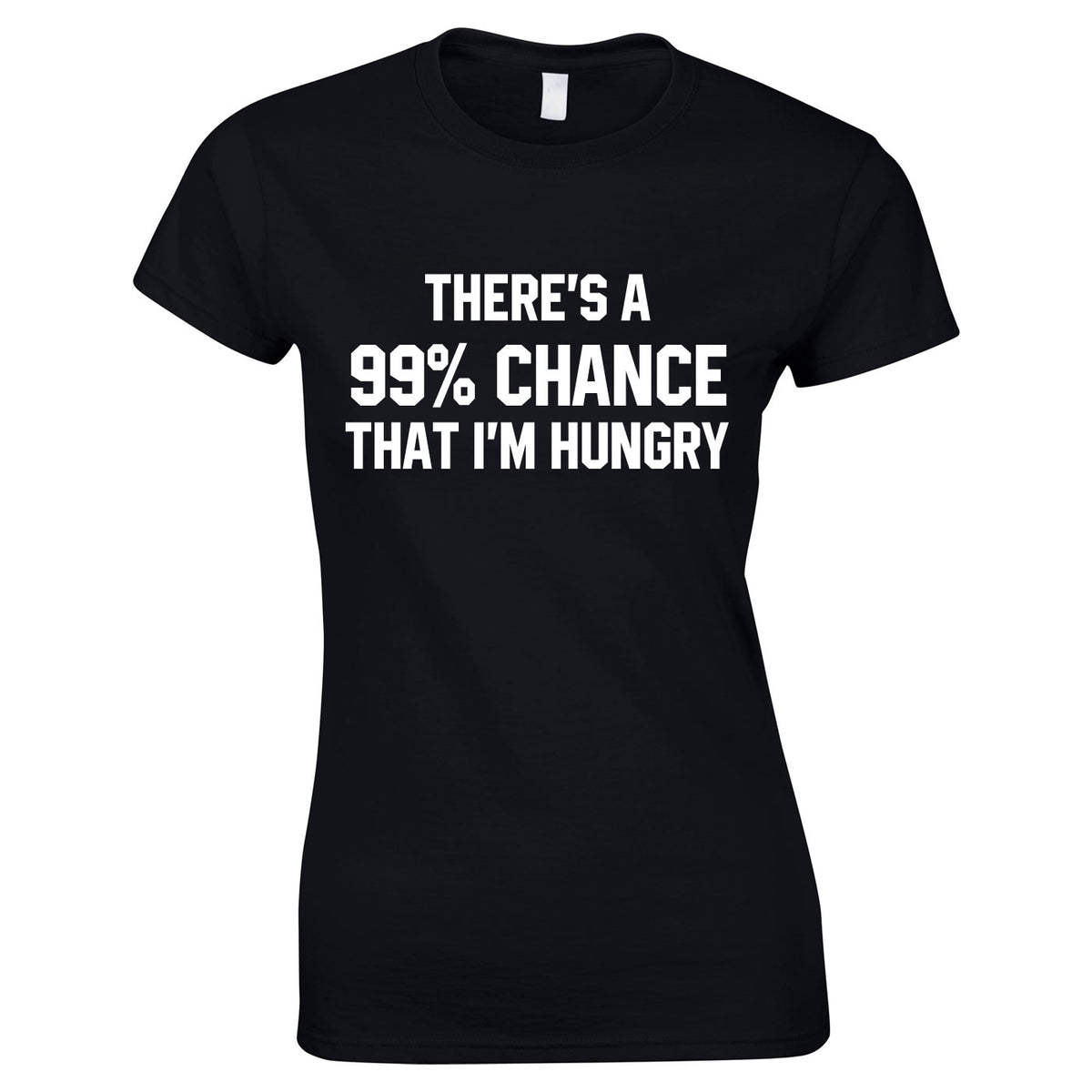 There's A 99% Chance That I'm Hungry Ladies Top In Black