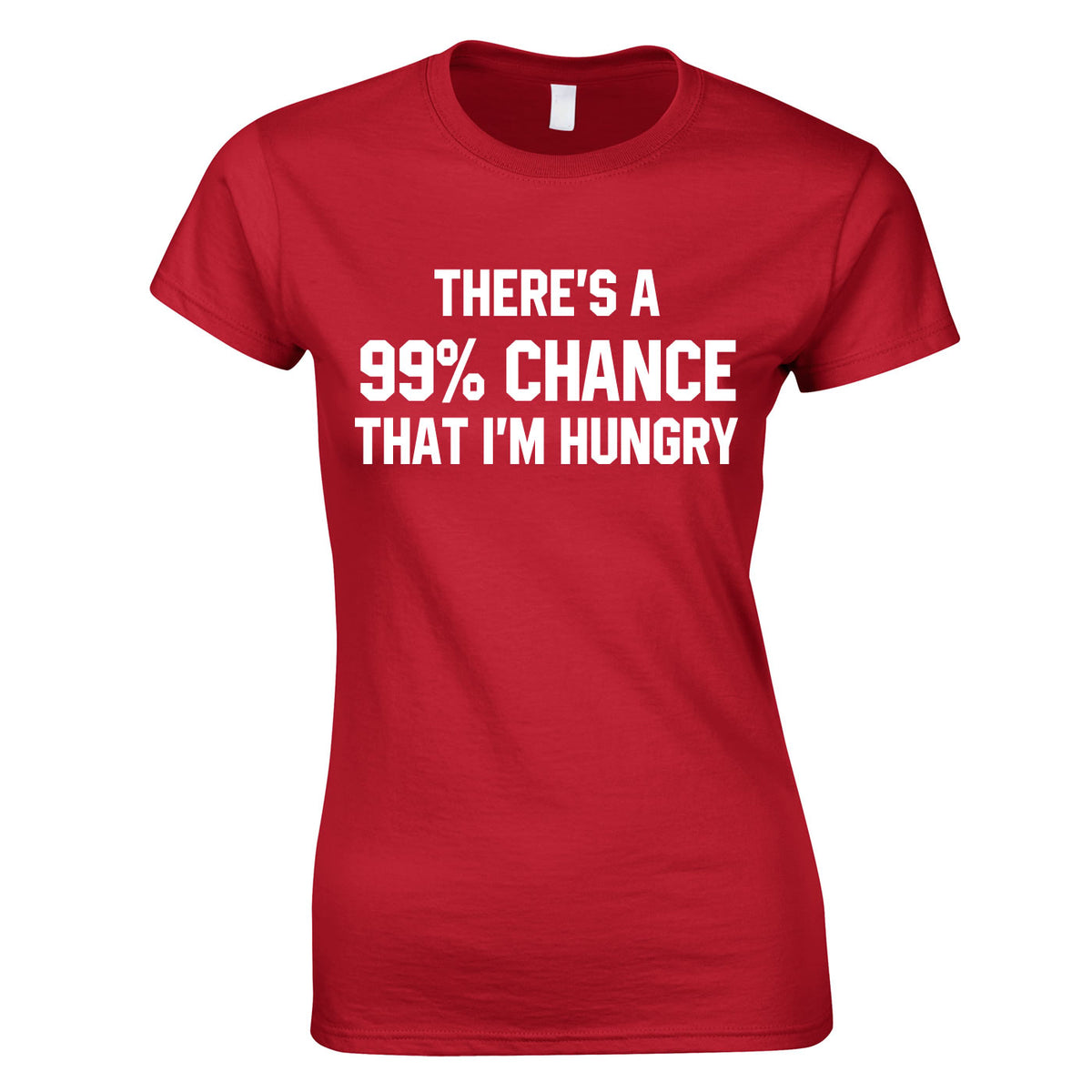 There's A 99% Chance That I'm Hungry Ladies Top In Red