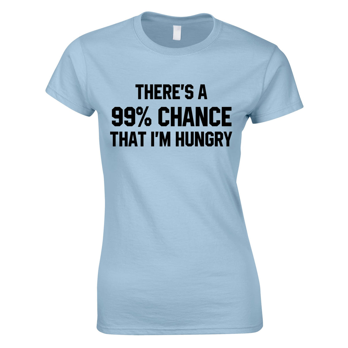 There's A 99% Chance That I'm Hungry Ladies Top In Sky