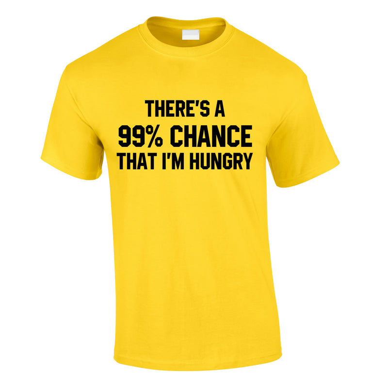 There's A 99% Chance That I'm Hungry Men's Tee In Yellow