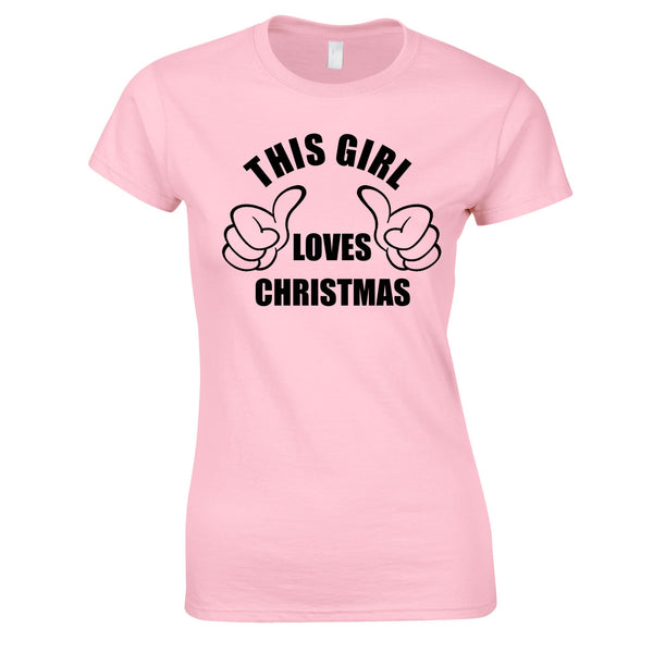 This Girl Loves Christmas Top In Pink