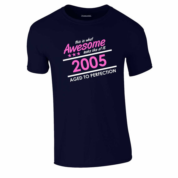 This Is What Awesome Looks Like 18th Birthday Tee In Navy