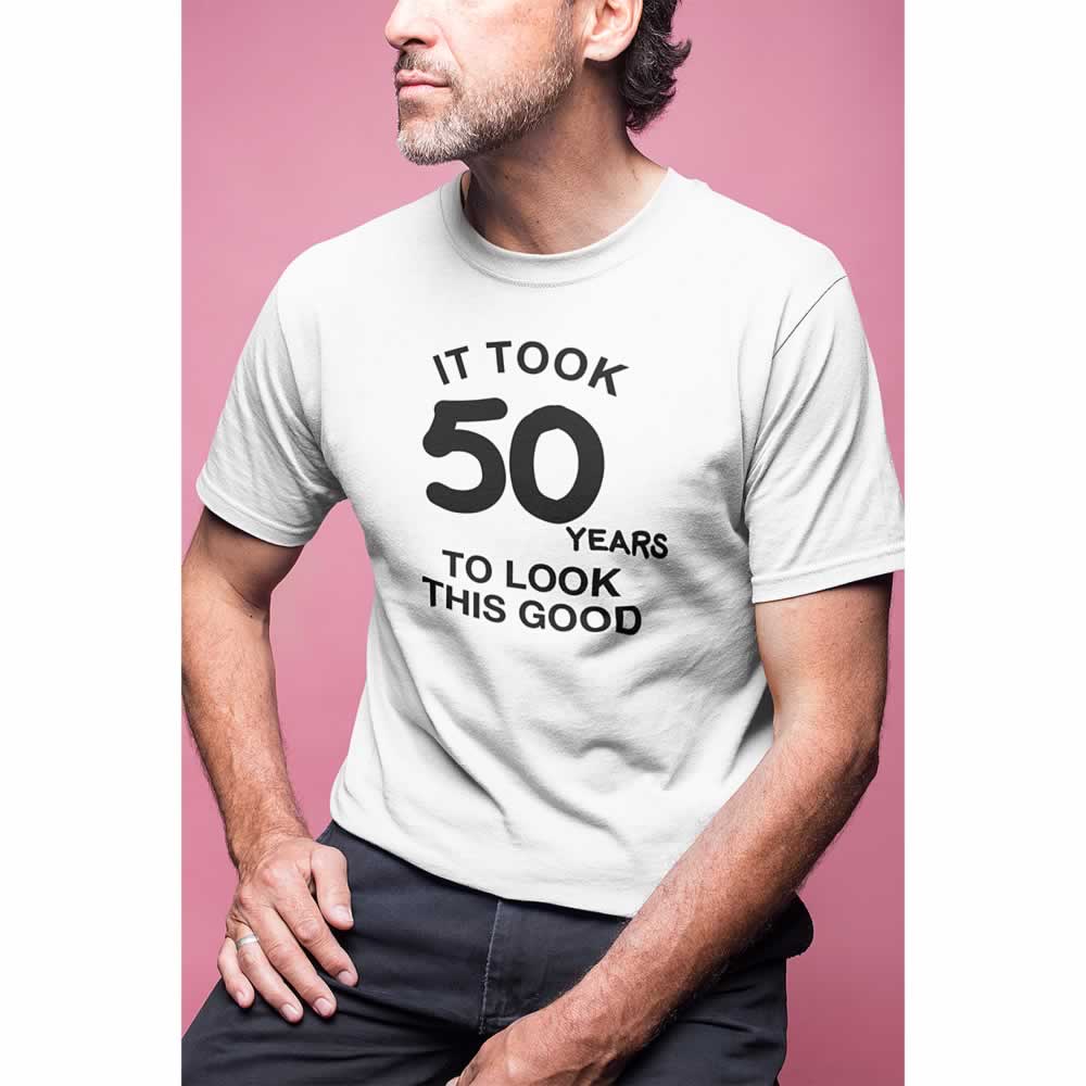 Borsa Di Cotone 'It's Taken 50 Years To Look This Good' – Tote Bag Divertente, Ecologica, 38x42 Cm.