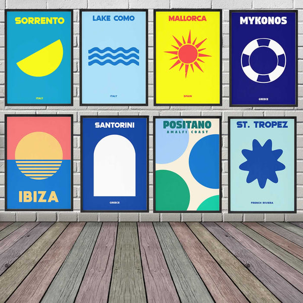 Bold Colourful Travel Posters & Prints