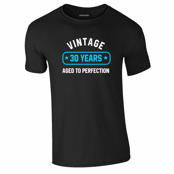 Vintage 30 Years Aged To Perfection Tee In Black