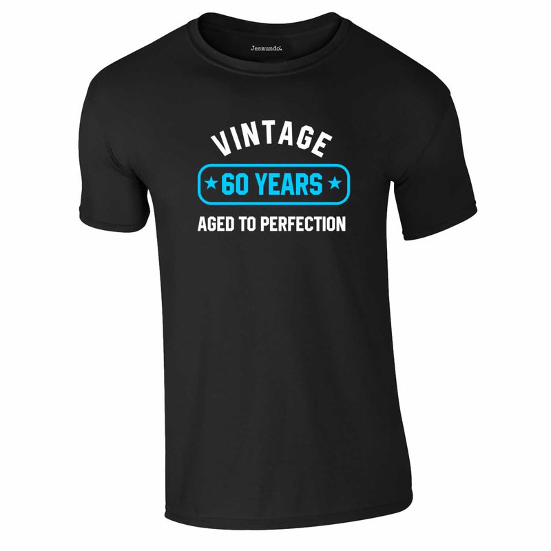 Vintage 60 Years Aged To Perfection Tee In Black