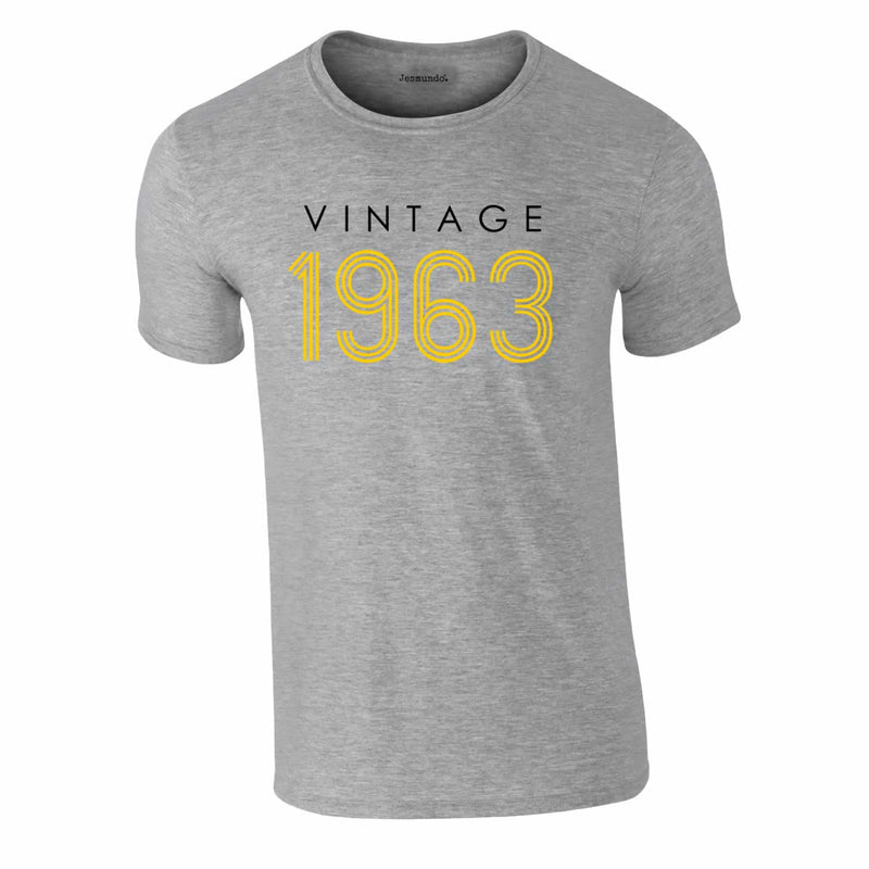 Vintage 1963 60th Birthday Tee In Grey