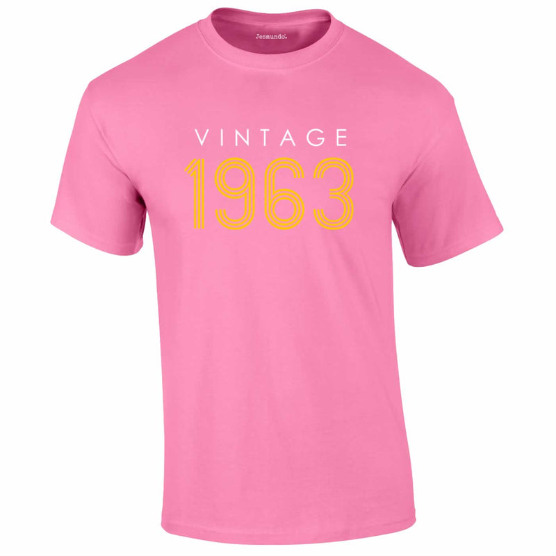 Vintage 1963 60th Birthday Tee In Pink
