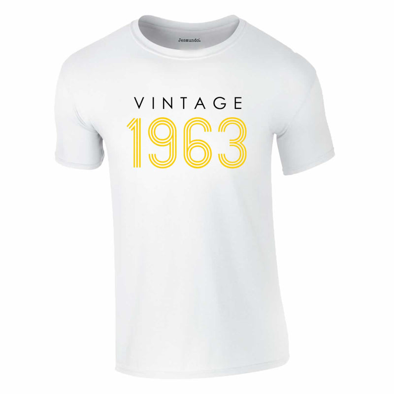 Vintage 1963 60th Birthday Tee In White