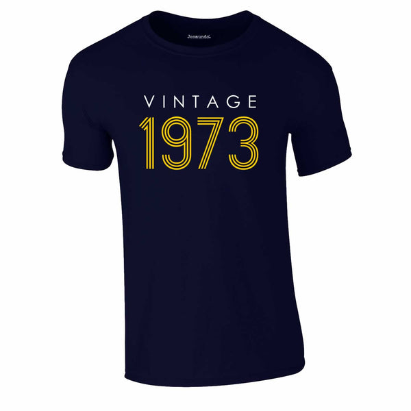 Vintage 1973 50th Birthday Tee In Navy