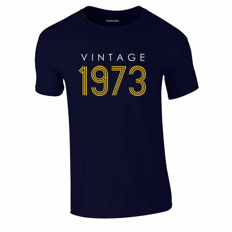 Vintage 1973 50th Birthday Tee In Navy