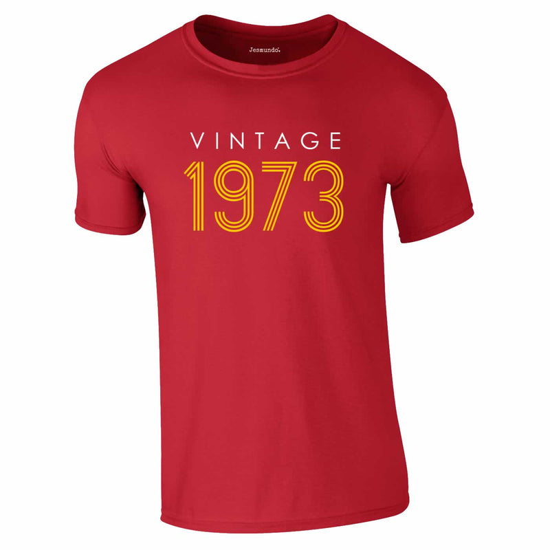 Vintage 1973 50th Birthday Tee In Red
