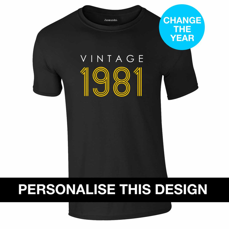Vintage Personalised Birthday T-Shirt