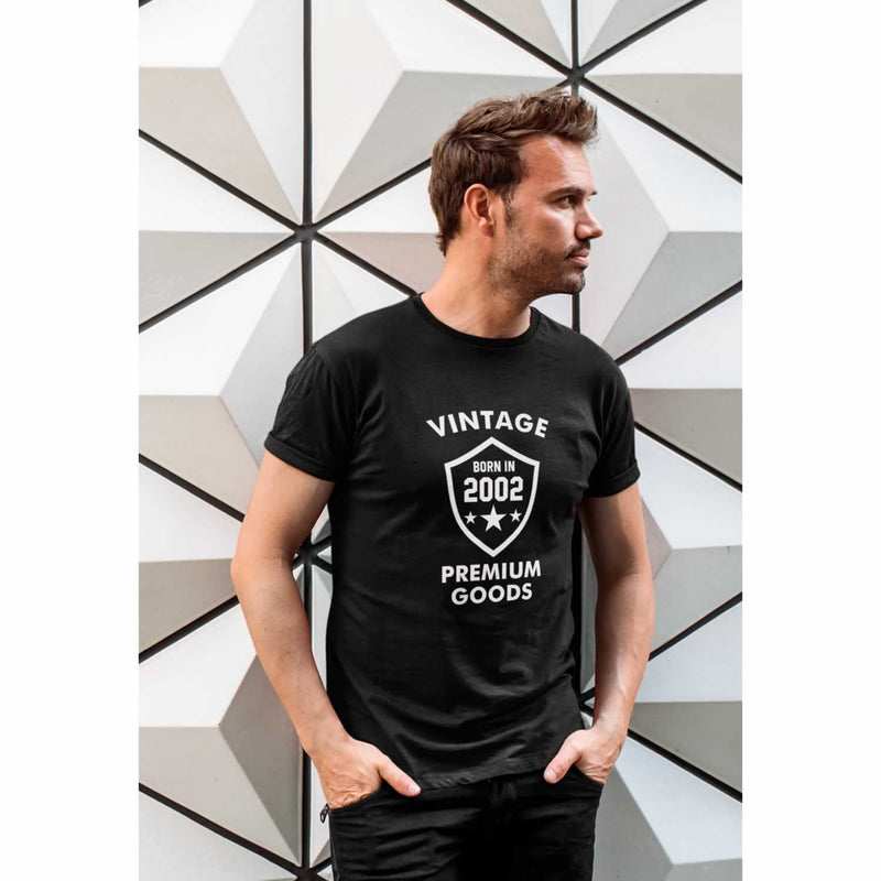 Vintage Born In 2002 21st Birthday T-Shirt For Men