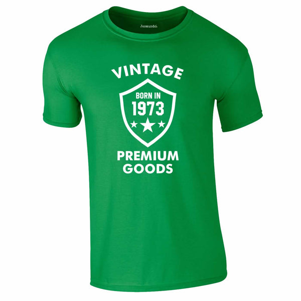 Vintage Born In 1973 Tee In Green