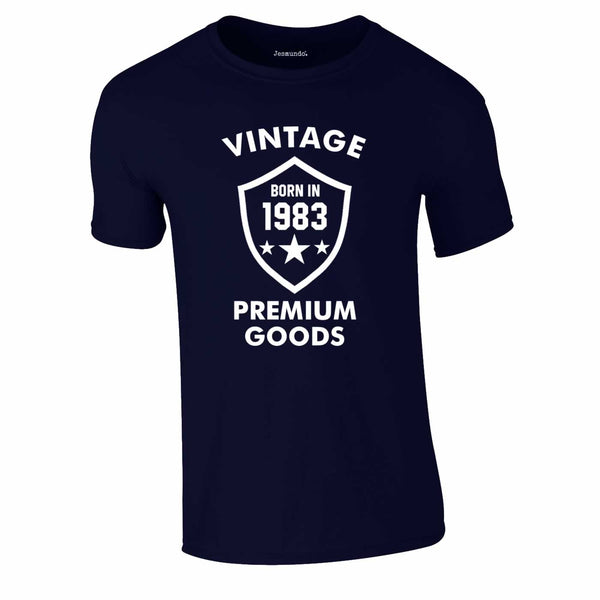 Born In 1983 Tee In Navy