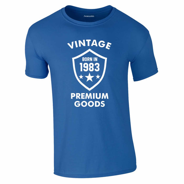 Born In 1983 Tee In Royal Blue