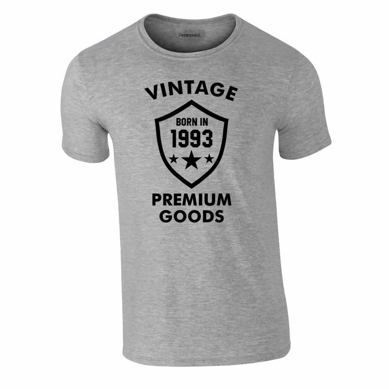 Vintage Premium Born In 1993 Tee In Grey