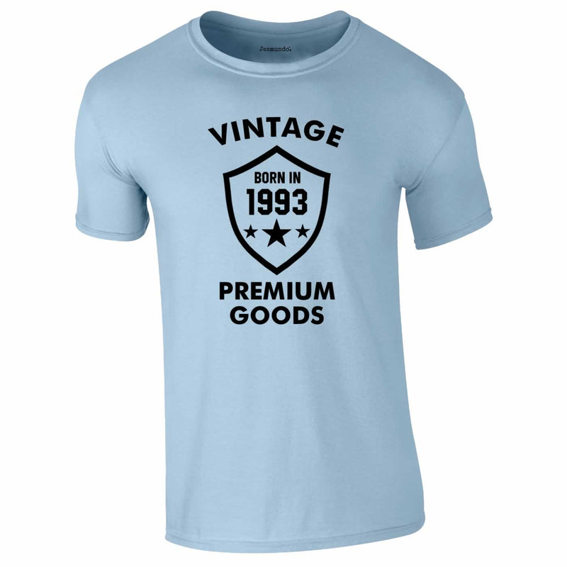 Vintage Premium Born In 1993 Tee In Sky Blue