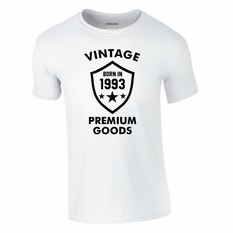 Vintage Premium Born In 1993 Tee In White