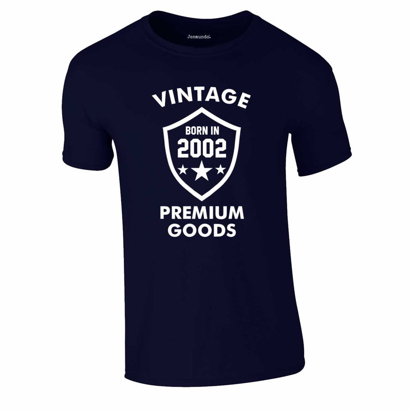 Vintage Born In 2002 Tee In Navy