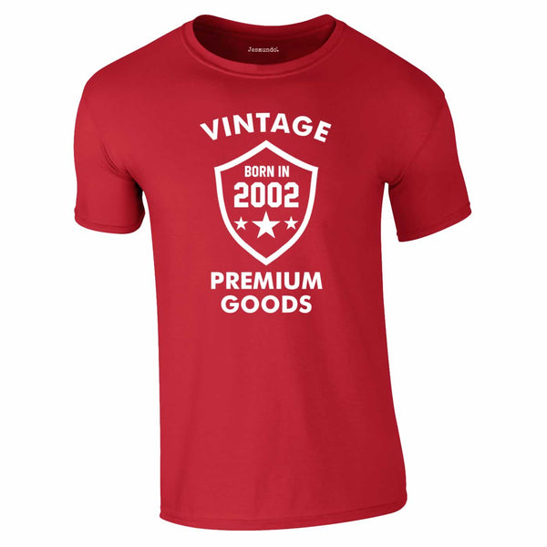 Vintage Born In 2002 Tee In Red