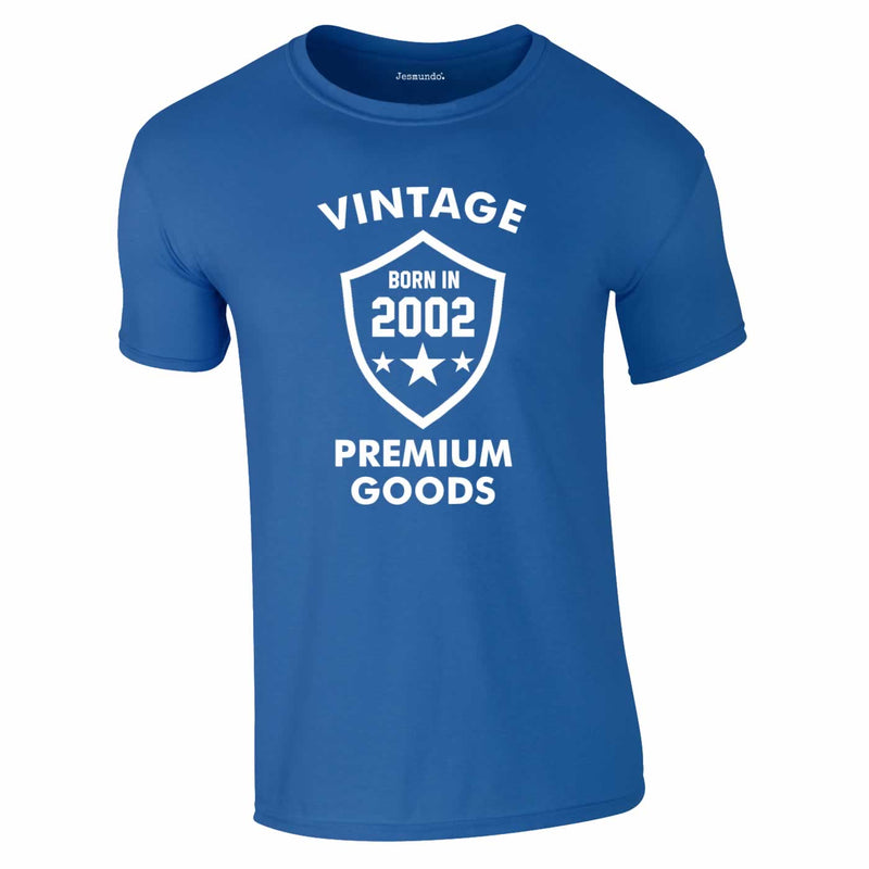 Vintage Born In 2002 Tee In Royal Blue