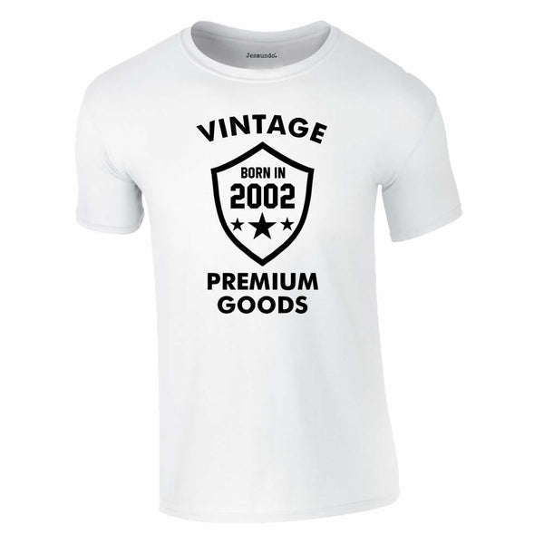 Vintage Born In 2002 Tee In White