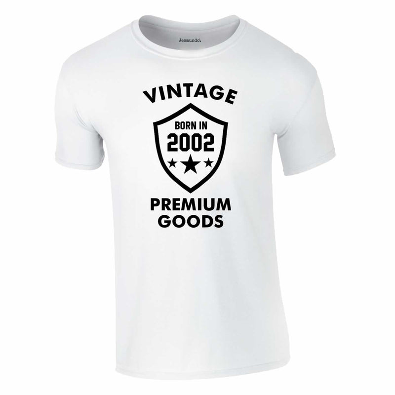 Vintage Born In 2002 Tee In White