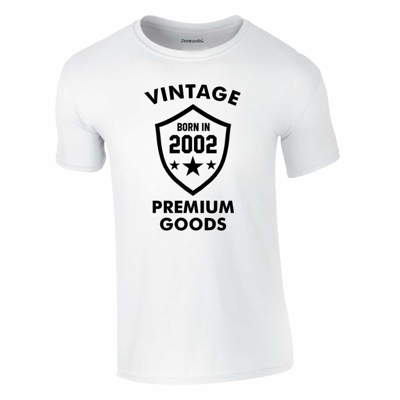 Vintage Born In 2002 Tee In White