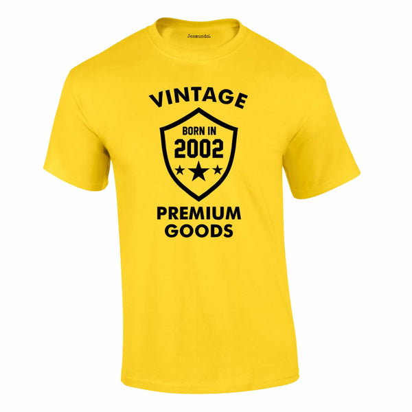 Vintage Born In 2002 Tee In Yellow