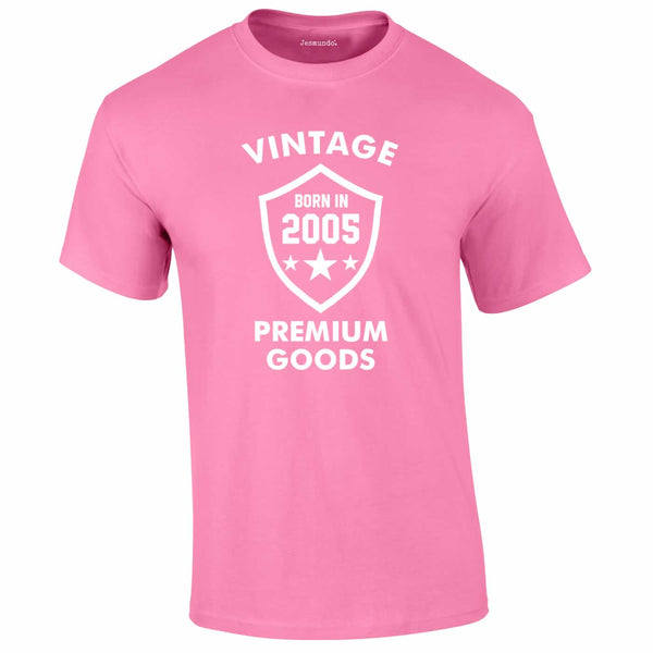 Vintage Premium Born In 2005 Tee In Pink