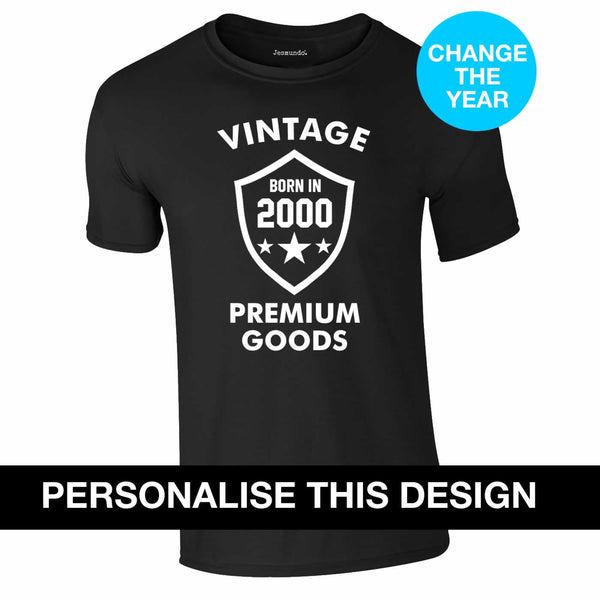 Vintage Premium Goods Personalised T Shirt
