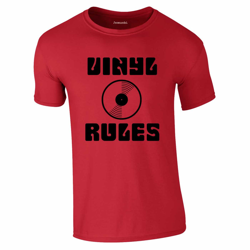 Vinyl Rules T Shirt In Red