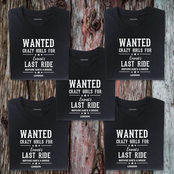 Wanted Poster Hen Party Personalised T Shirts