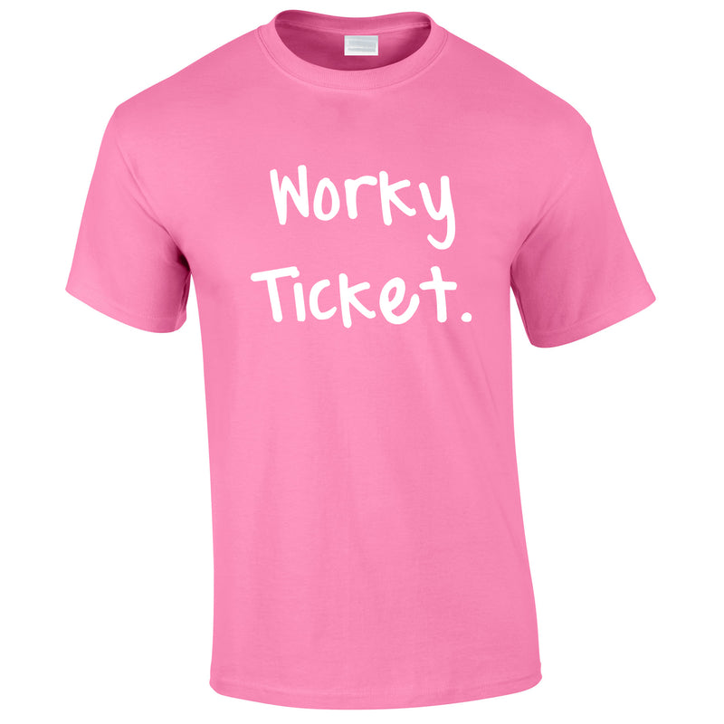 Worky Ticket Men's Tee In Pink