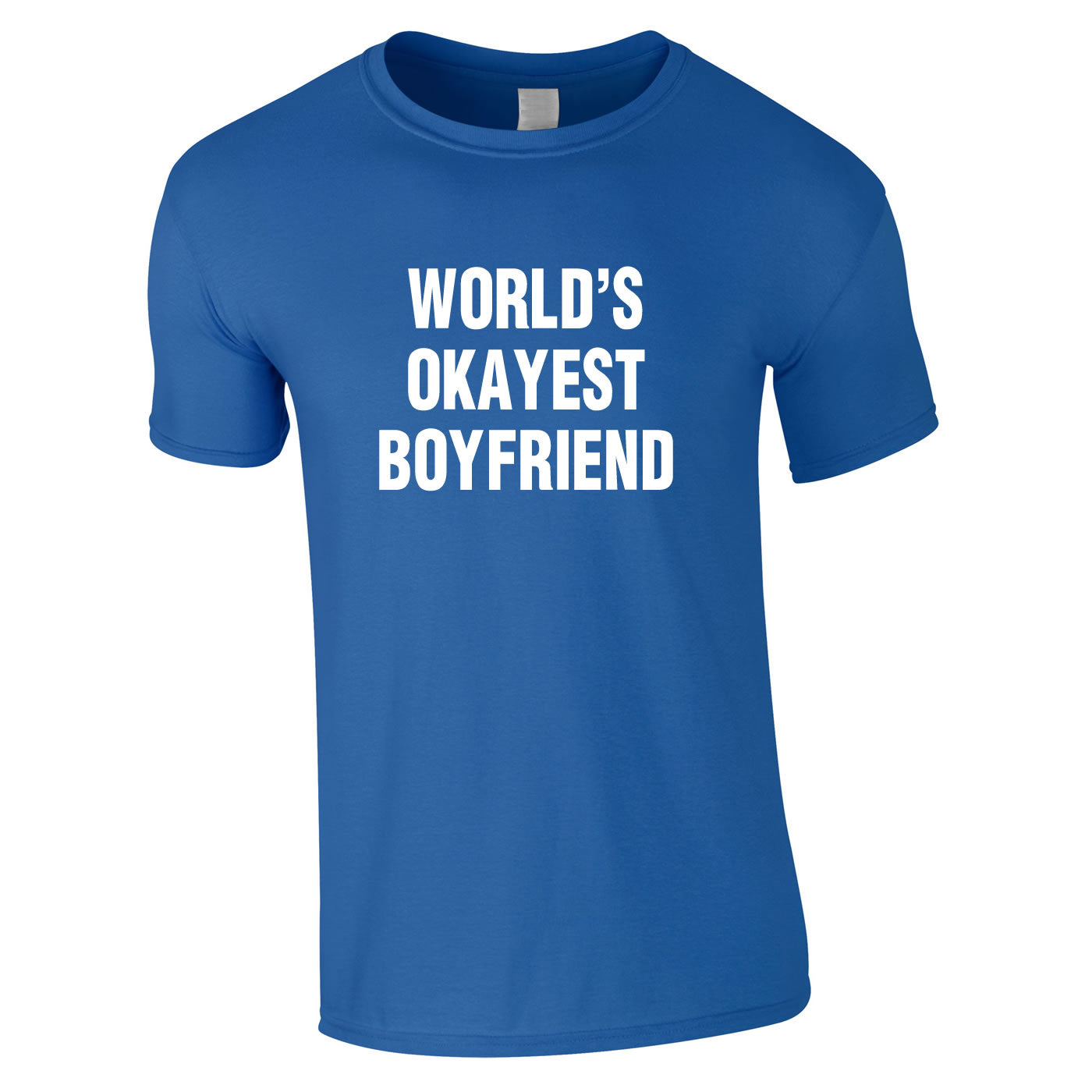 World's Okayest Boyfriend Tee In Royal