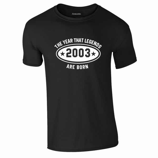 The Year That Legends Are Born 18th Birthday Tee In Black