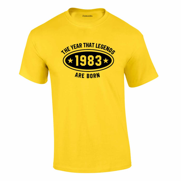 1983 Year That Legends Are Born Tee In Yellow